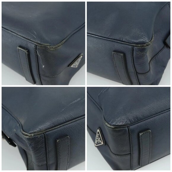 PRADA Business Bag Leather Navy Auth 102353 - Picture 14 of 16